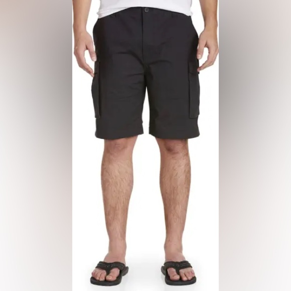 Nautica Stretch Ripstop Cotton Cargo Shorts Black Size 48W BG
